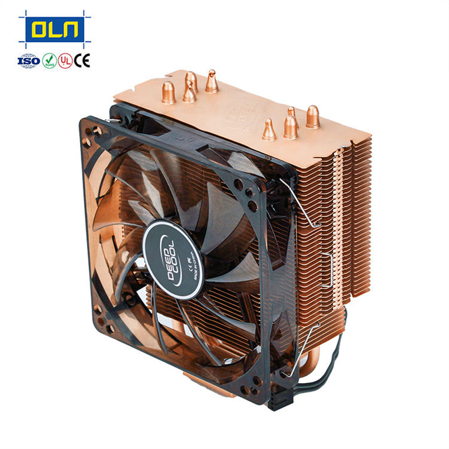 OEM DC Fan 4 Direct Contact Cooper Aluminum Server Heat Sink with Heat Pipe
