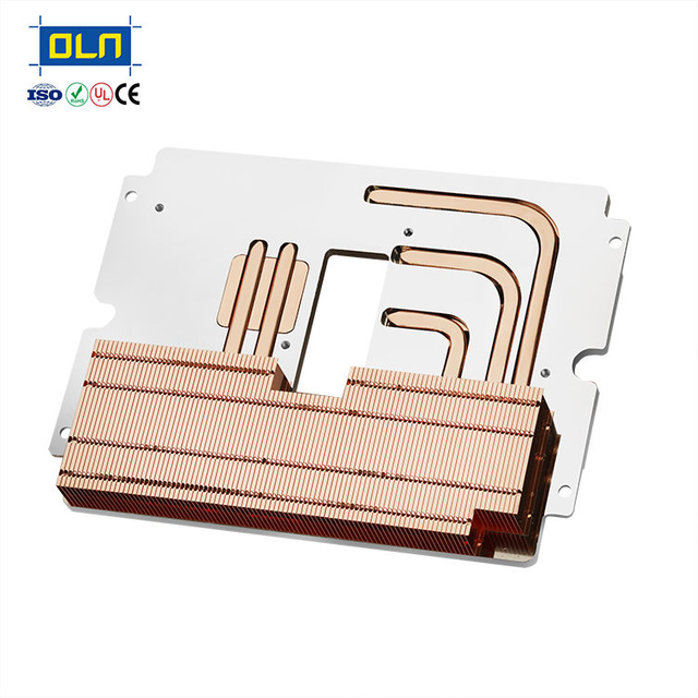 Oulian Customized Liquid Cooling Plate Heatsink with Heating Pipe Copper Material Water Cooled Heat Sink