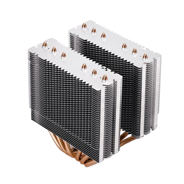 High quality radiator manufacturer Aluminum Buckled Fins 6 Heat Pipes Heat Sink for Server 300W 400W