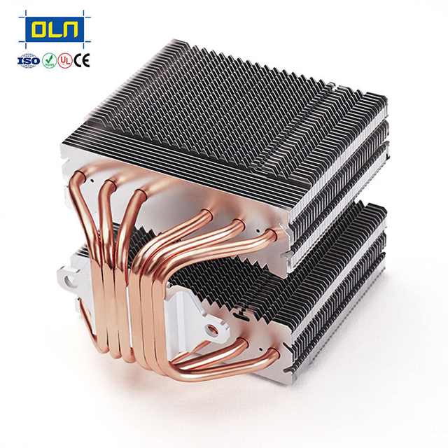 Oulian Production OEM Customized Aluminum Product Heat Sink Buckle Fin Heatsink Copper Heat Pipe for Cooling