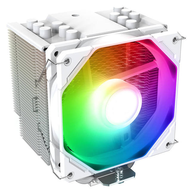 OEM 4 DC Fan colorful computer cooling radiator Aluminum material CPU Heat Sink Copper Pipe heat sink with LED color cooling fan