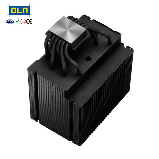 Oulian China Factory black Customized Aluminum Anodizing Black Heat Sink with Heatpipe for Server