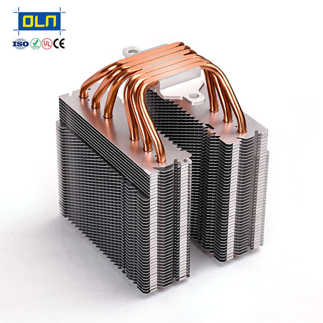 Aluminum Buckled Fins with 6 Heat Pipes Heat Sink for Server 300W 400W
